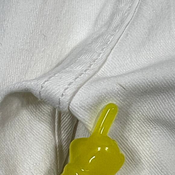 R13 X-Over Skinny Jeans Women 25" White Riot Stretch Denim Cross Waist Summer - Picture 13 of 16